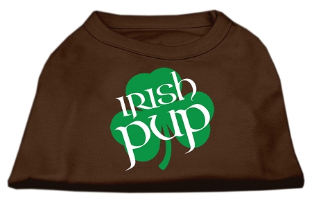 Irish Pup Screen Print Shirt Brown Med